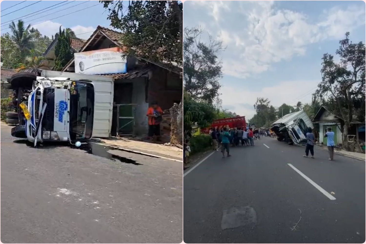 Kecelakaan Truk Box di Krasak Salaman Magelang