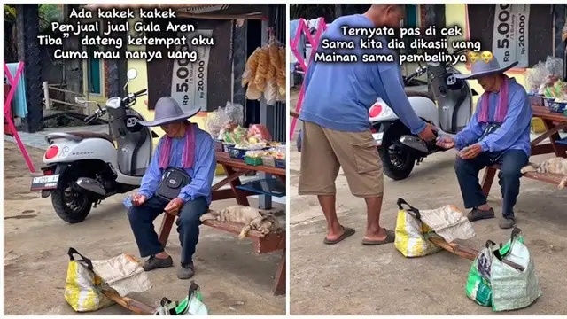 Viral Kakek Ditipu Pembeli Dibayar dengan Uang Mainan_sumber tiktok