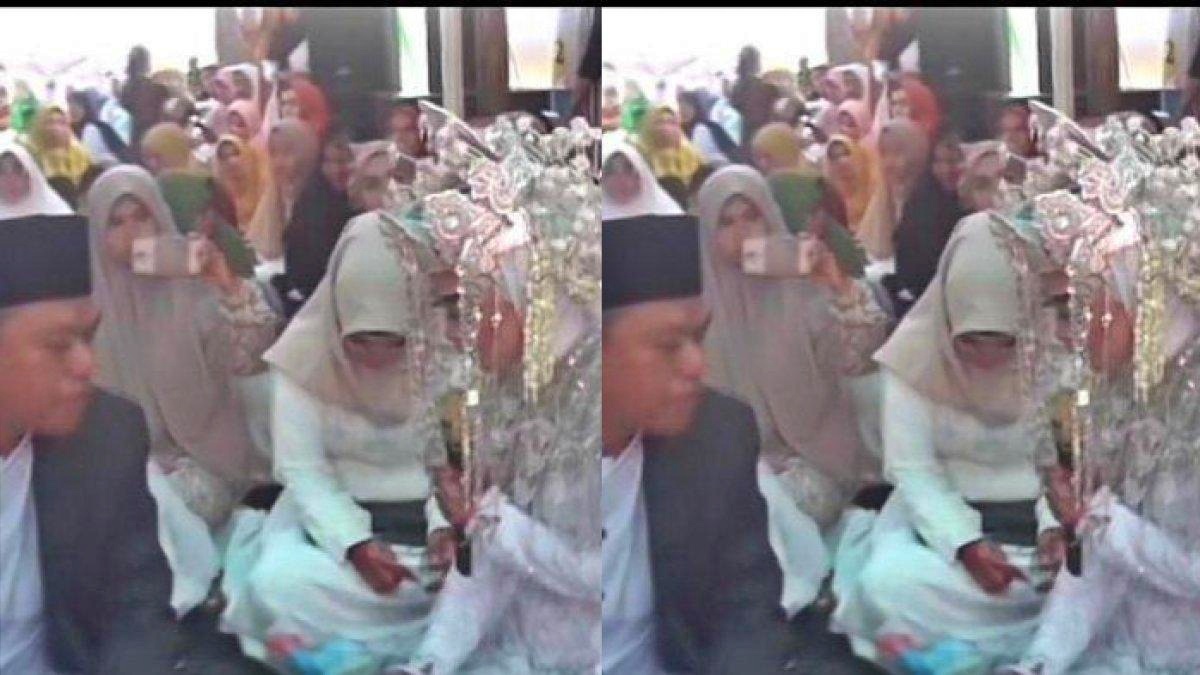 pengantin wanita terpaksa dinikahkan wali hakim karena ayah kandung tak hadir, dilarang ibu tiri_foto tangkapan layar video