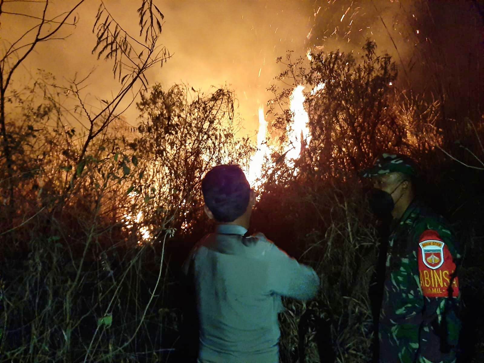 proses pemadaman kebakaran di hutan Taman Nasional Gunung Merapi Magelang