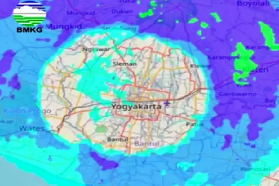 Citra Satelit BMKG langit di atas Jogja bolong