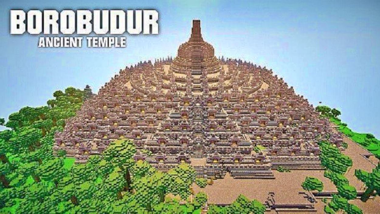 Konten Kreator ini Habiskan 100 Jam untuk Bikin Replika Candi Borobudur di Game Minecraft