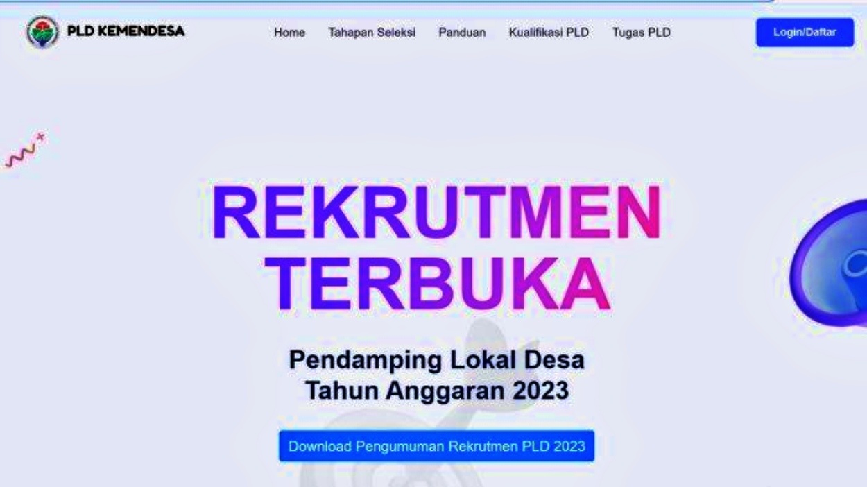 Lowongan Kerja PLD Kemendesa 2023