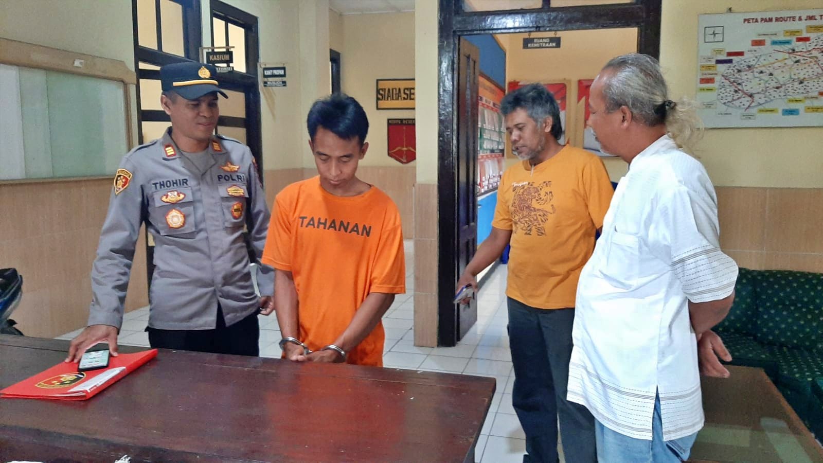 Pelaku pencurian Gabah atau padi di Muntilan saat ditangkap jajaran Polsek Muntilan Polresta Magelang