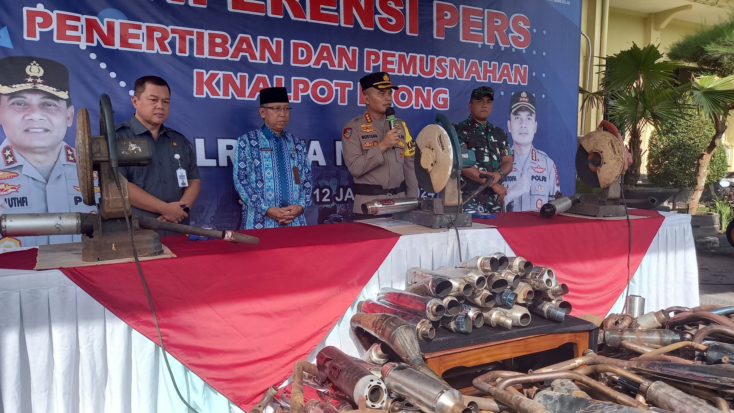 Polresta Magelang Musnahkan Hampir 1000 Knalpot Brong