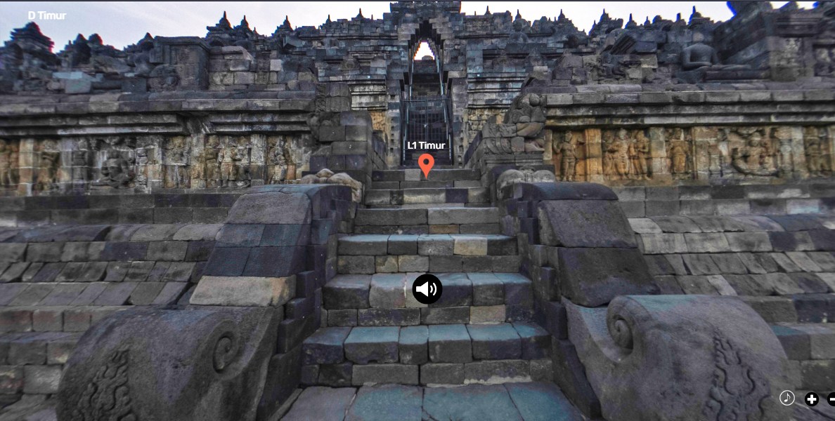 tangkapan layar Pecitraan Virtual Borobudur 360