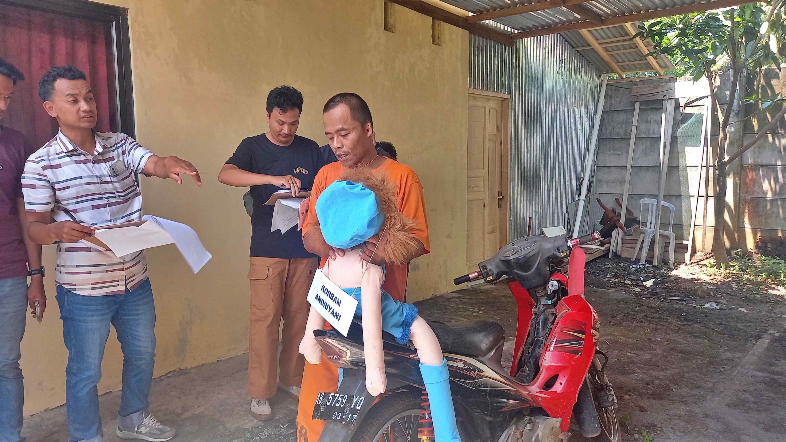 Proses Rekonstruksi kasus pembunuhan seorang suami kepada istrinya di Magelang