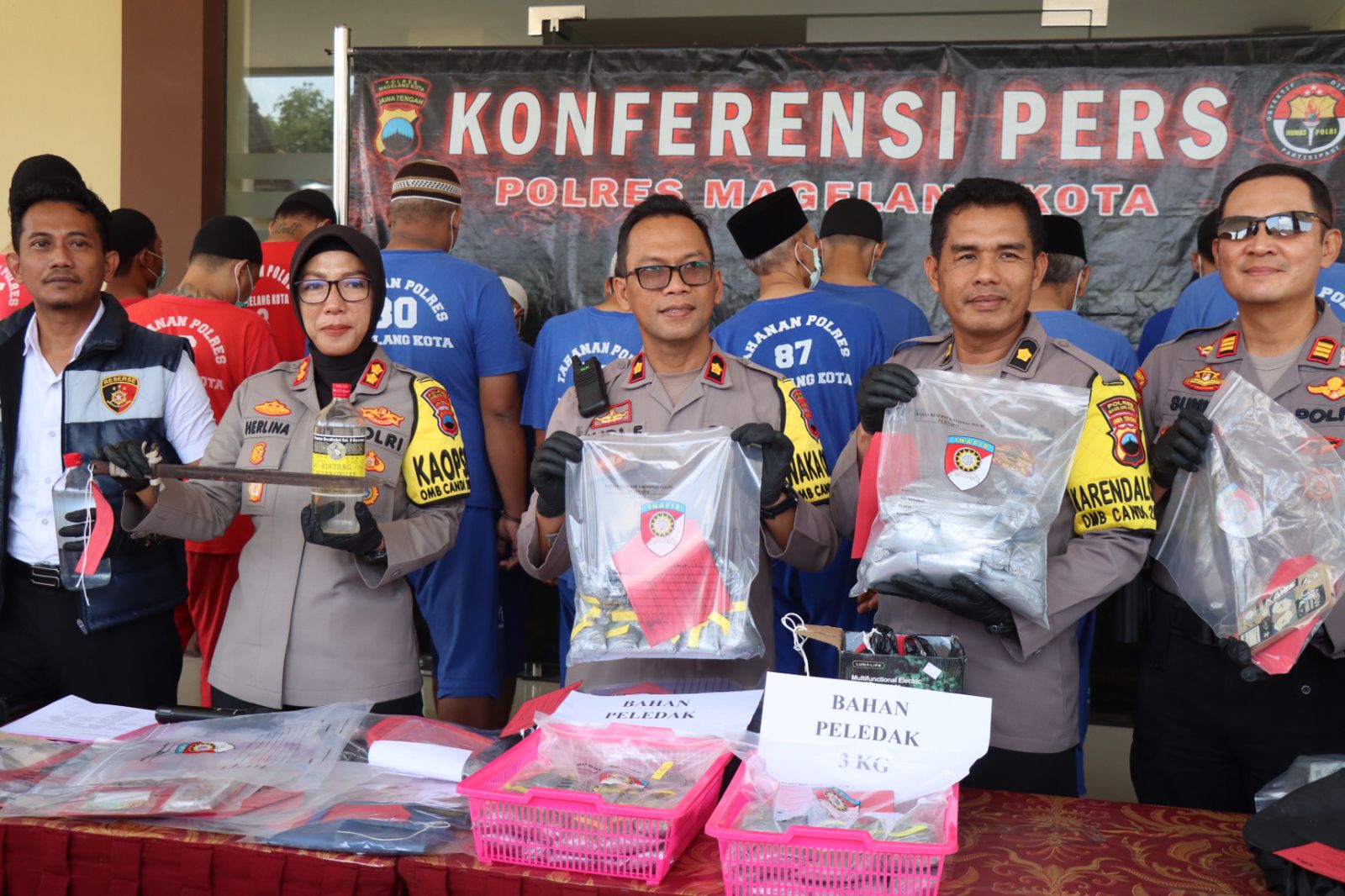 Polres Magelang Kota Sita 18,5 Kilogram Obat Mercon, Enam Tersangka Diamankan