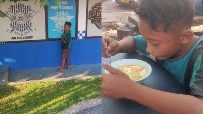 Tangkapan layar video kisah pilu bocah pengamen minta makan ke kantor Polisi