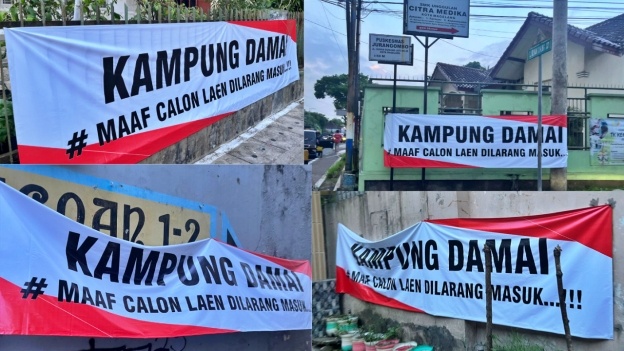 Spanduk yang dipasang Warga Jagoan Kota Magelang