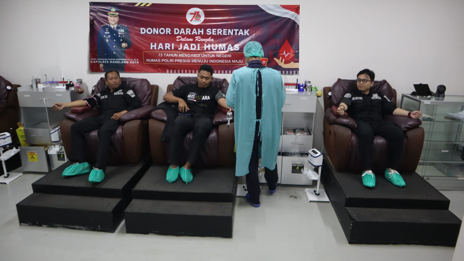 Peringati Hari Jadi Humas Polri ke-73, Polres Magelang Kota Gelar Donor Darah