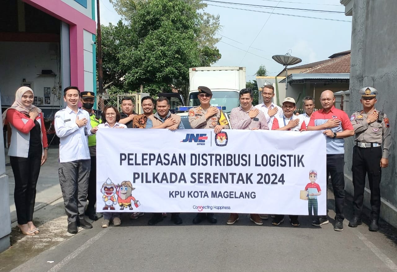Gandeng JNE, KPU Magelang dan Temanggung Distribusikan Logistik Pilkada 2024