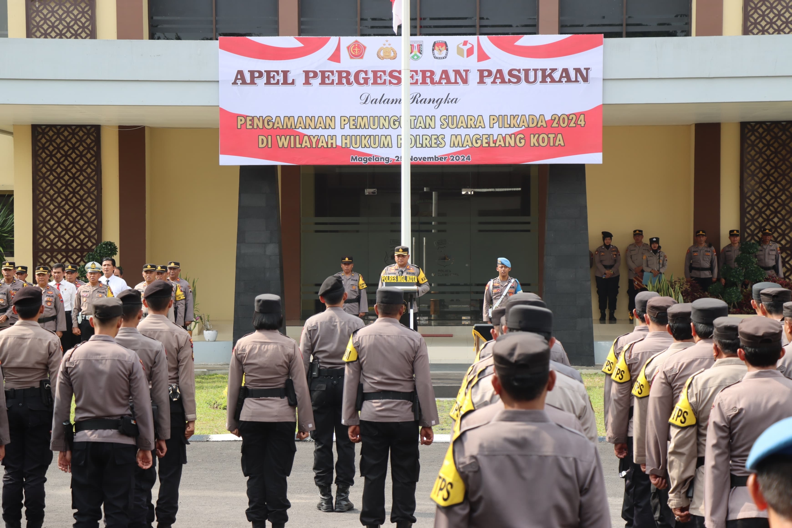 Apel Pergeseran Pasukan, Polres Magelang Kota Siap Amankan Pemungutan Suara Pilkada 2024