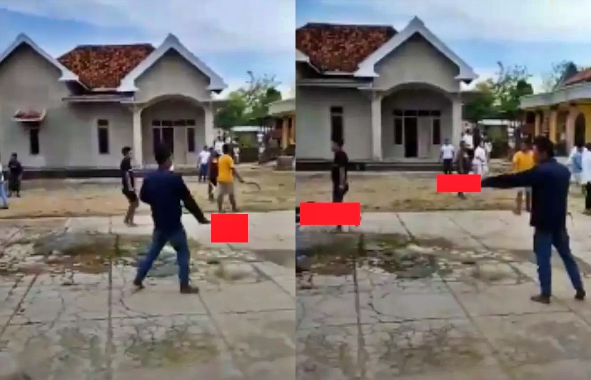 tangkapan layar pengeroyokan warga diduga beda pandangan politik Cabup