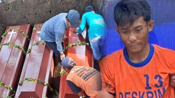 tampang tersangka pembunuh satu keluarga guru di Kediri