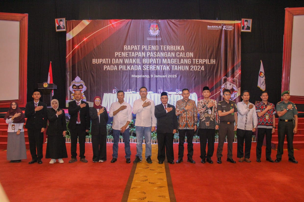 KPU Tetapkan Grengseng-Sahid Sebagai Bupati dan Wakil Bupati Magelang Terpilih