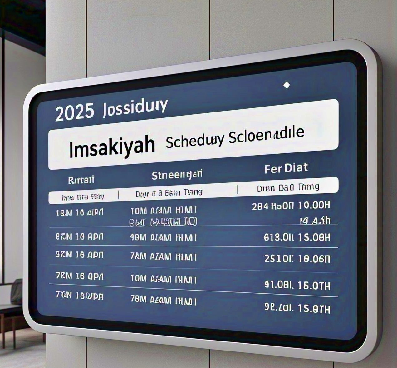 Ilustrasi Jadwal Imsakiyah Bulan Ramadan