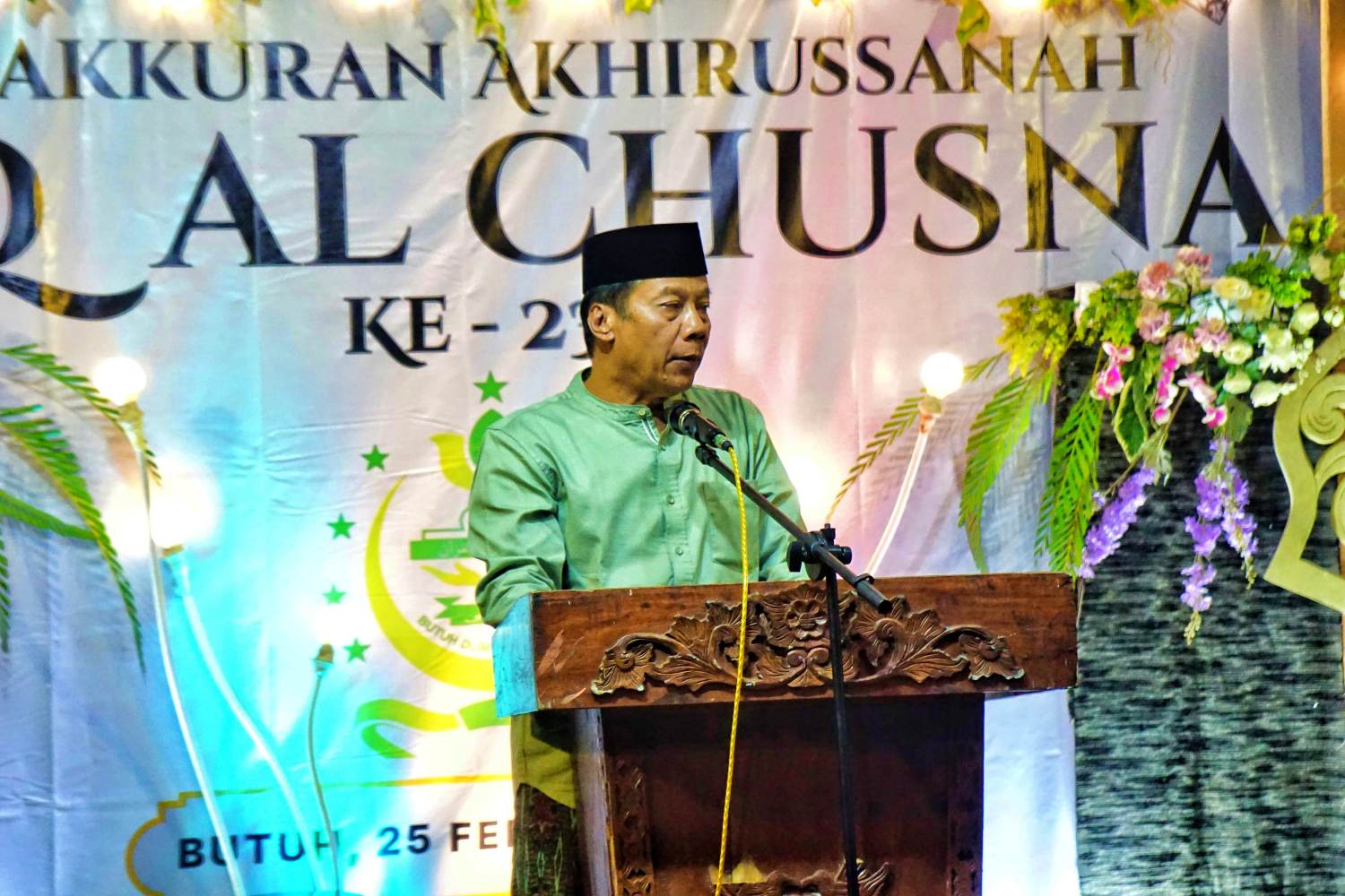 Wakil Bupati Magelang Sahid saat menghadiri acara tasyakuran Akhirussanah Taman Pendidikan Al-Qur'an TPQ Al-Chusna Ke-23.