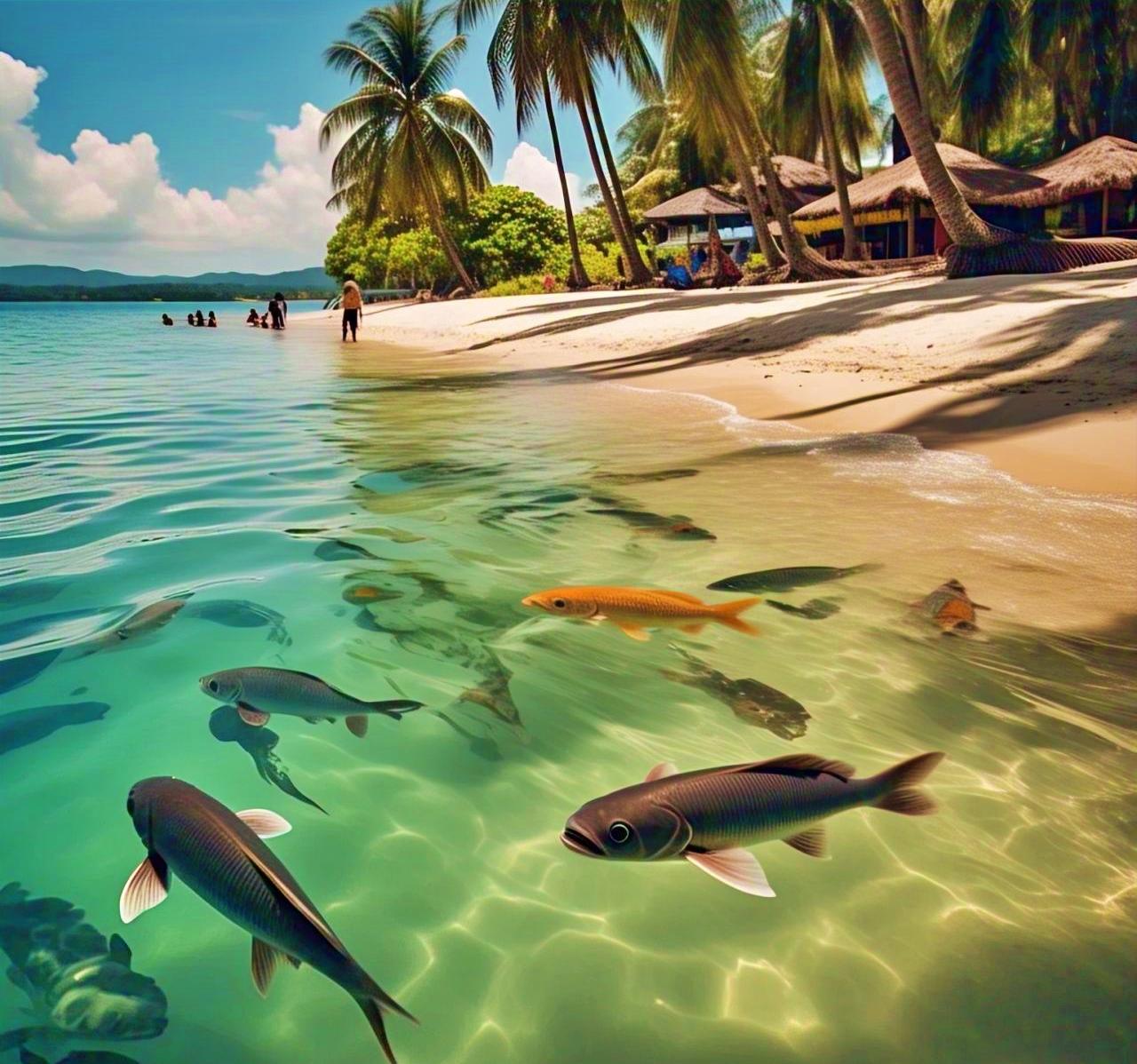 ilustrasi Ikan di Pantai Situ Sangiang Majalengka