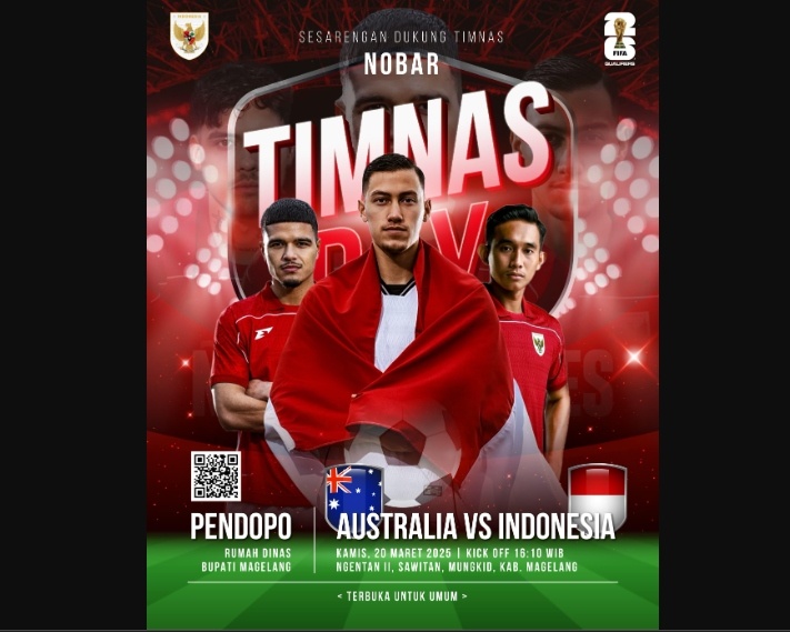 Nobar Timnas Indonesia vs Australia di Rumah Dinas Bupati Magelang