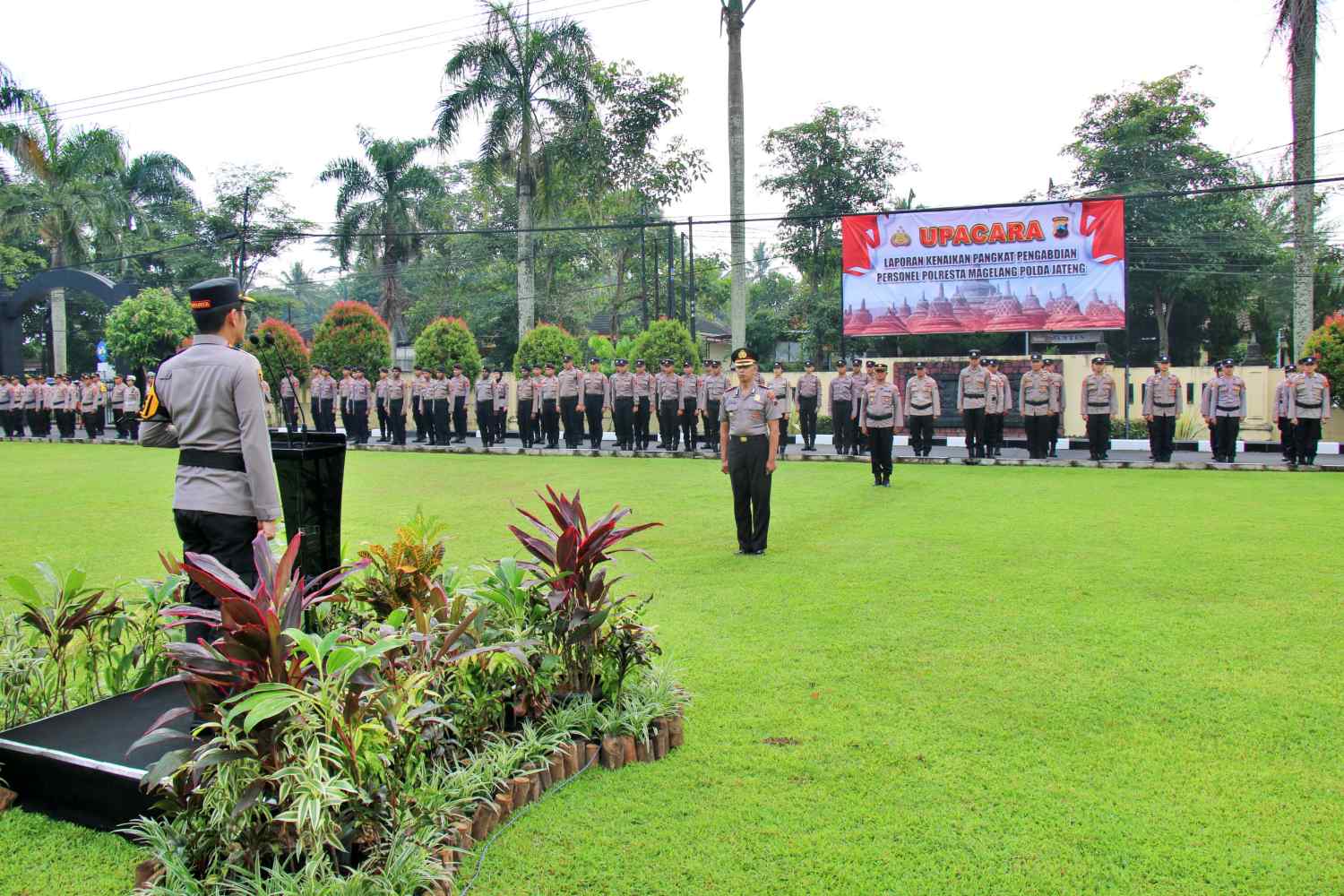 Upacara Laporan Kenaikan Pangkat Pengabdian digelar Polresta Magelang