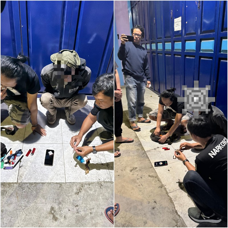 Petugas Satres Narkoba Polresta Magelang saat menangkap pengedar Narkotika jenis Sabu di Mungkid