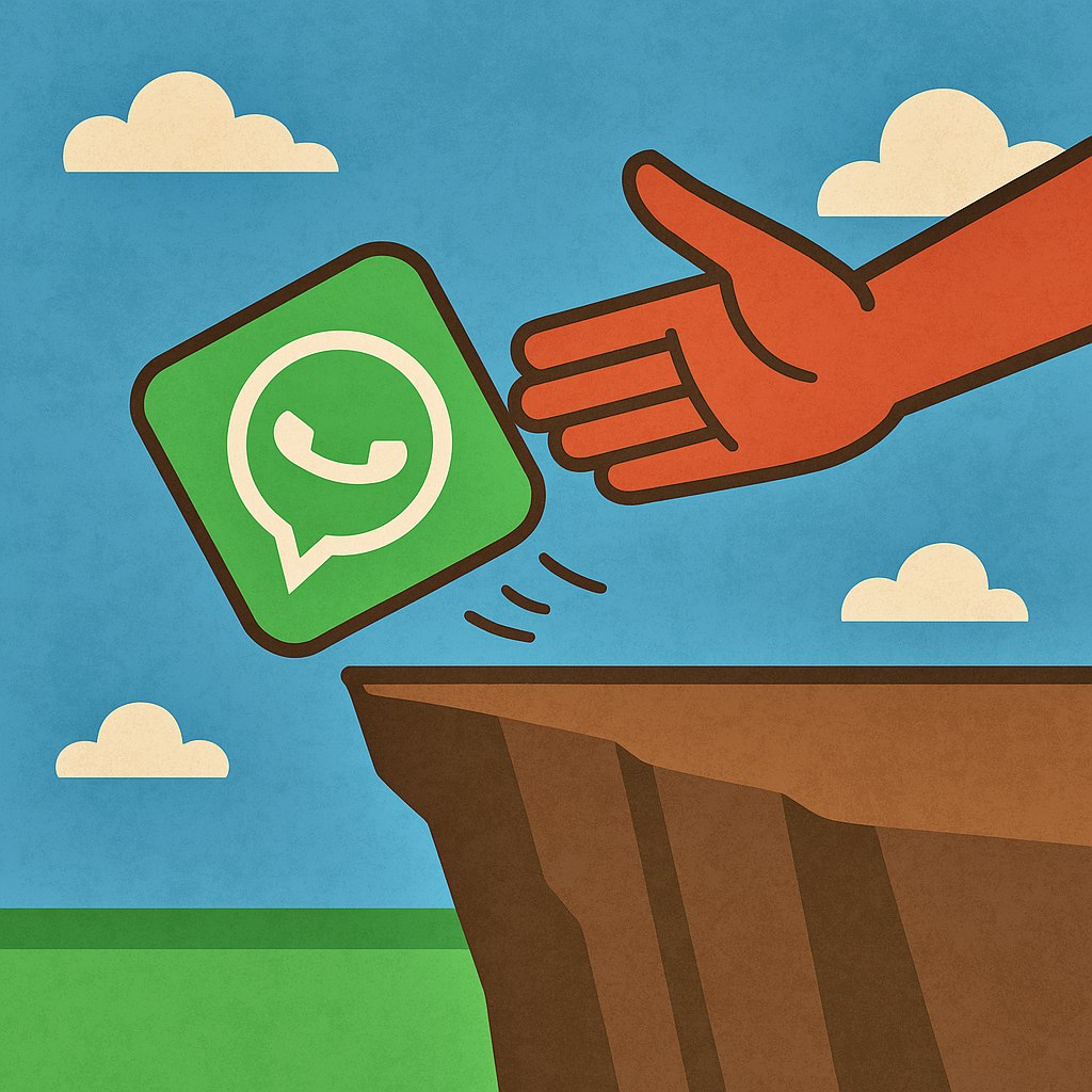 ilustrasi aplikasi whatsapp mulai ditinggal