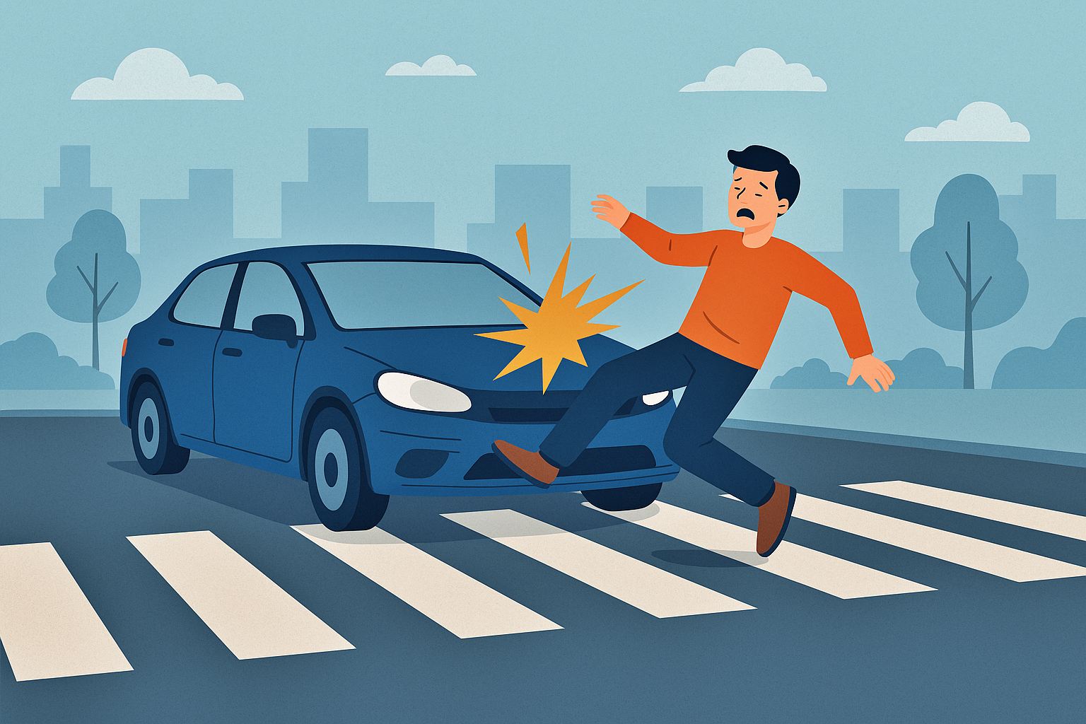 ilustrasi pejalan kaki tertabrak mobil di Magelang