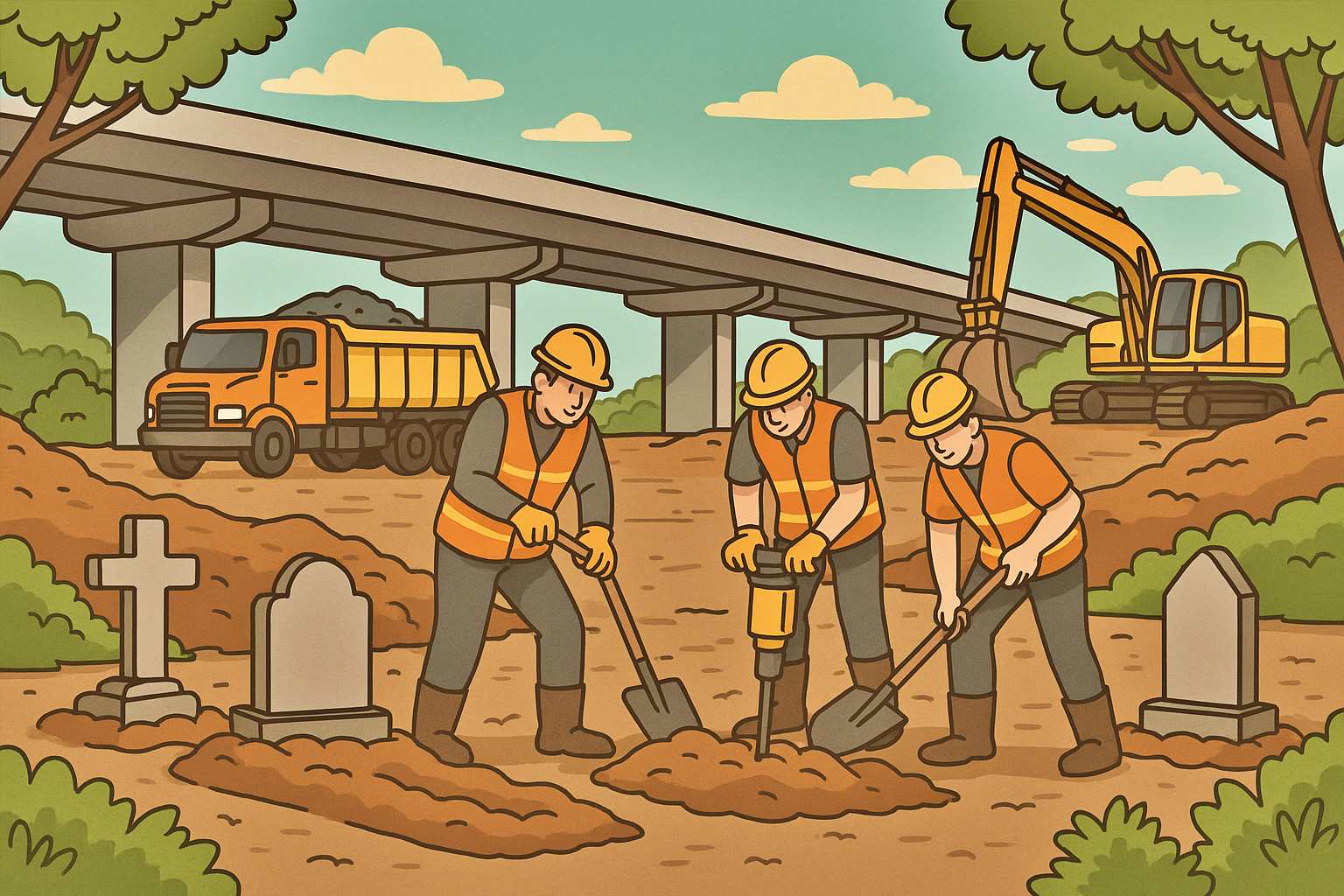 ilustrasi relokasi makam karena terdampak proyek Jalan Tol Jogja Bawen