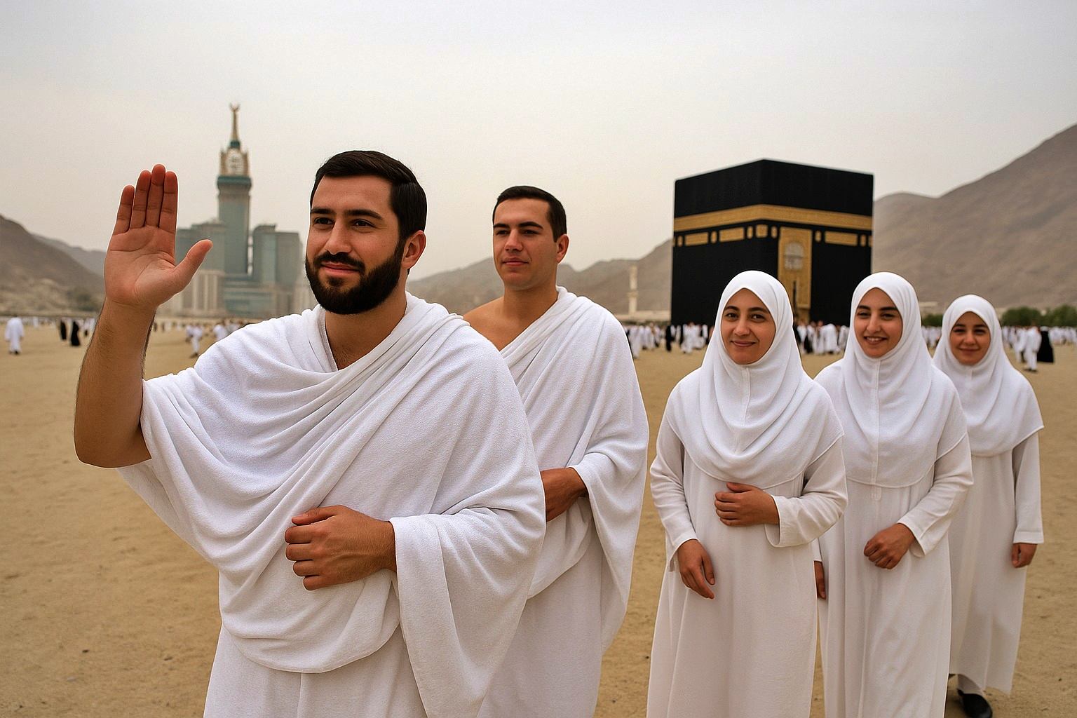 ilustrasi warga Arab Saudi Naik atau menjalankan Ibadah Haji_foto AI