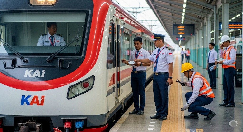 Ilustrasi Lowongan Kerta PT KAI atau Kereta Api Indonesia_foto AI