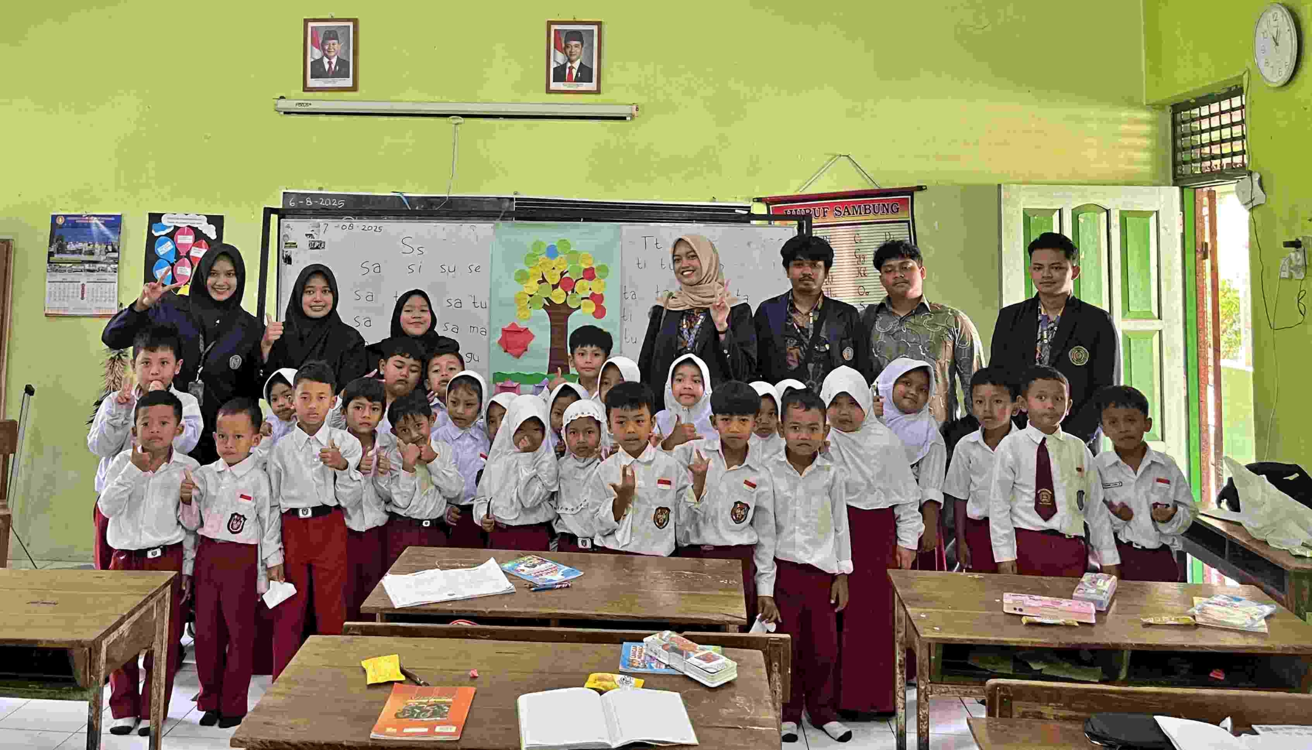 Serunya Mahasiswa KKN Universitas Muhammadiyah Magelang Ajak Siswa SDN Glagahombo Berkata “Stop Bullying”