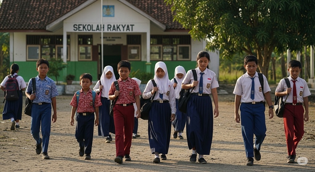 ilustrasi Siswa Sekolah Rakyat Mundur