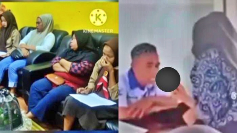 tangkapan layar video dua siswi SMK acungkan jari tengah kepada guru