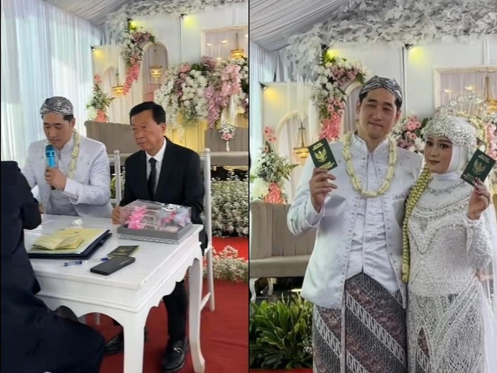 Tangkapan layar video opa korea nikahi gadis Sunda viral di media sosial