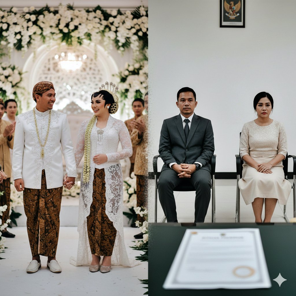 ilustrasi Pernikahan dan Perceraian_Foto AI