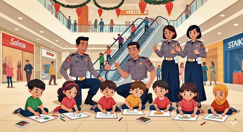 ilustrasi anak anak ikut lomba mewarnai HUT Lalin ke 70