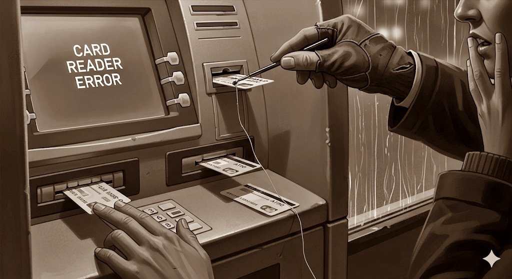 ilustrasi ganjal atau bobol ATM