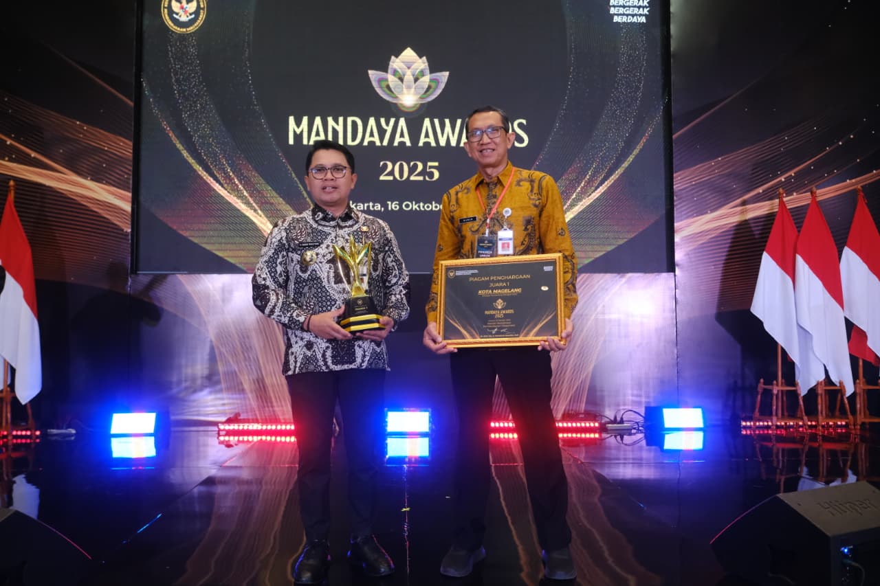 Kota Magelang Raih Juara 1 Mandaya Awards 2025 Kategori Kota