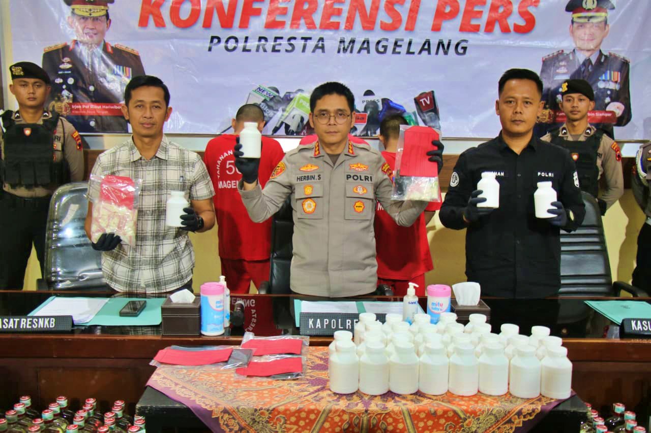 Geger! Polresta Magelang Bongkar 34 Ribu Pil Sapi Siap Edar, Tiga Pelaku Diringkus