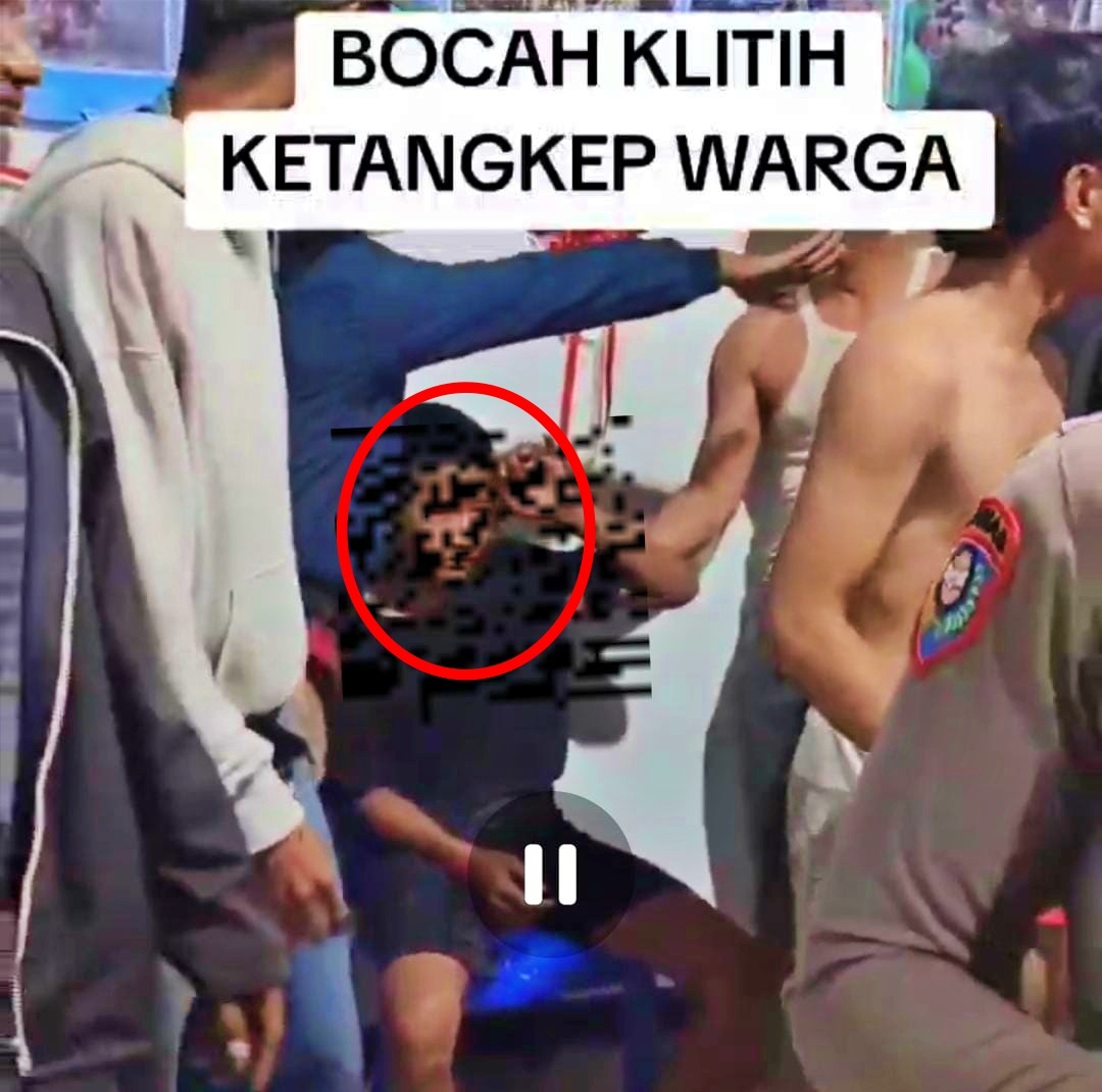 tangkapan layar video remaja SMP bawa sajam ditangkap warga di Tempuran Magelang
