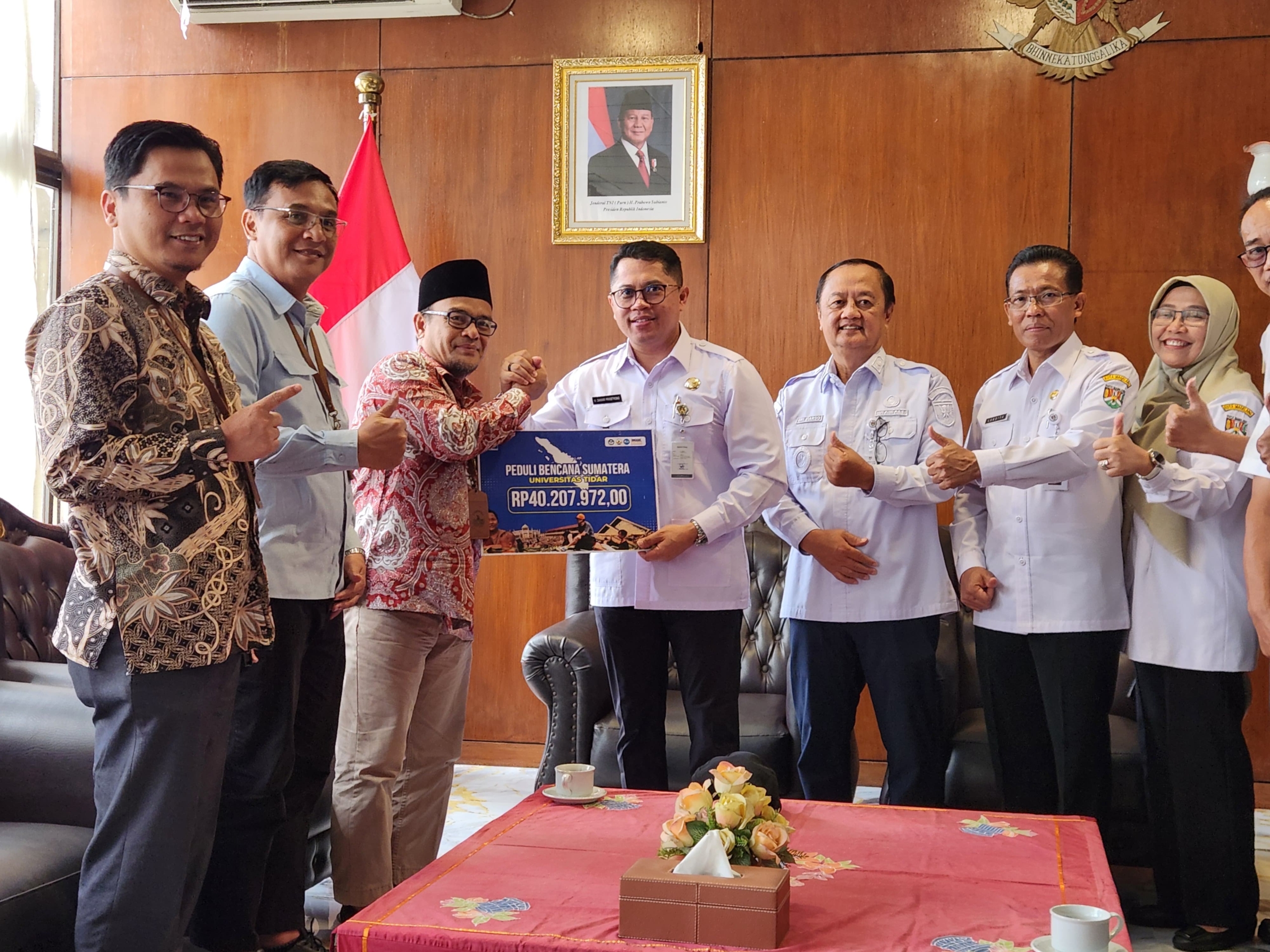 Untidar Salurkan Donasi Untuk Bantu Korban Bencana Sumatra melalui Pemkot Magelang