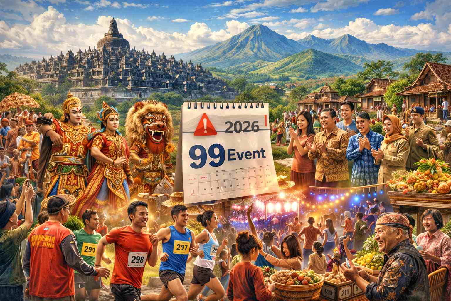 ilustrasi Kalender Event Wisata Kabupaten Magelang Tahun 2026_foto AI