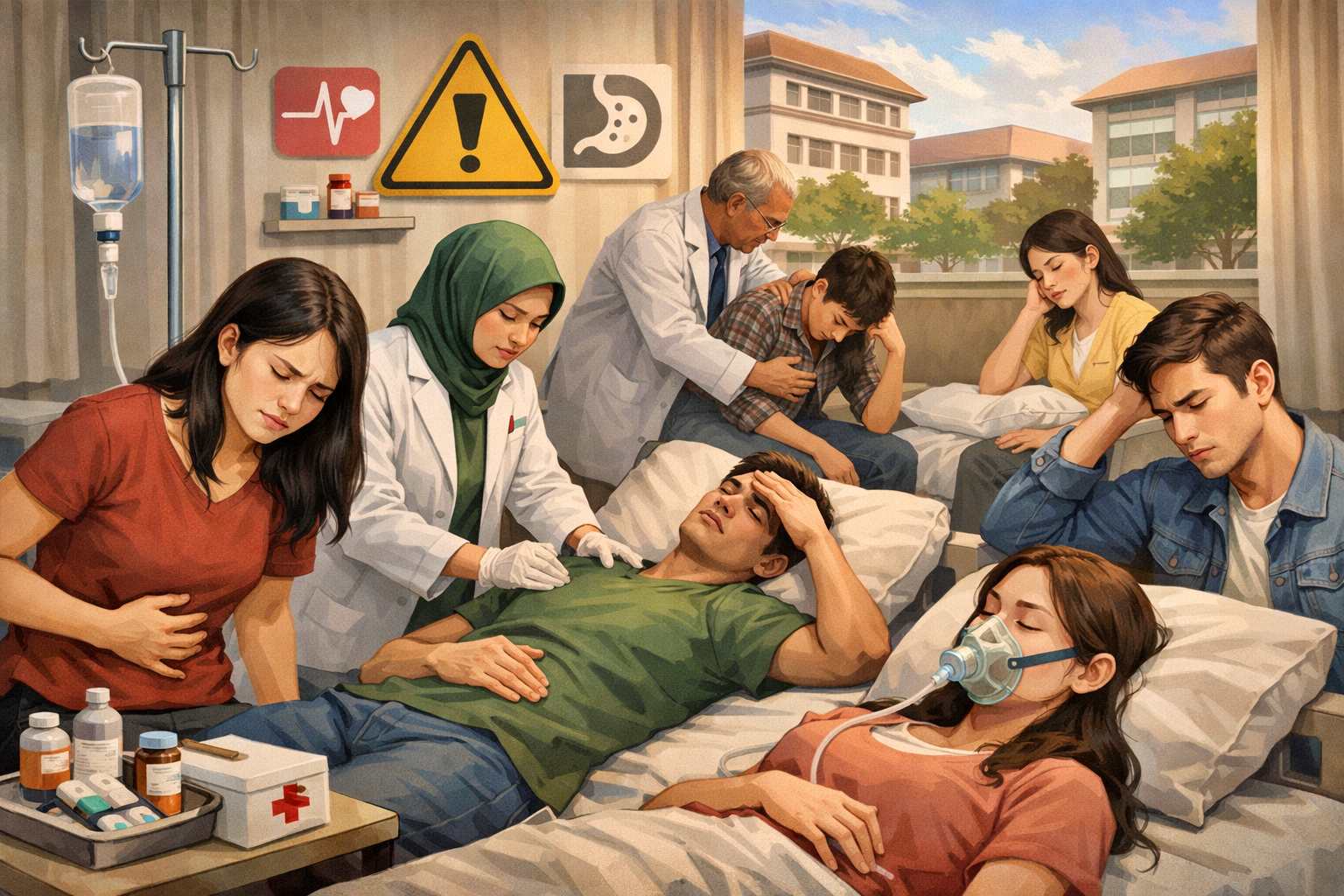 ilustrasi mahasiswa keracunan