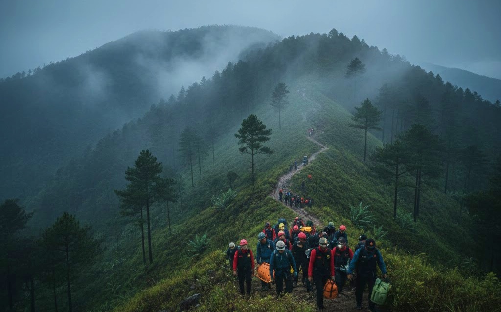 ilustrasi pencarian pendaki di Bukit Mongkrang oleh Tim SAR