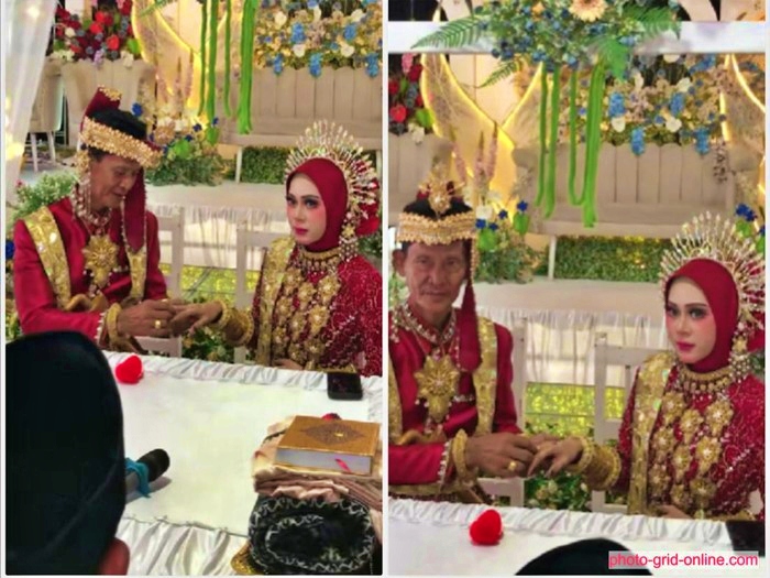 Suasana pernikahan beda usia menjadi sorotan warganet di TikTok Karena Beda Usia 40 Tahun