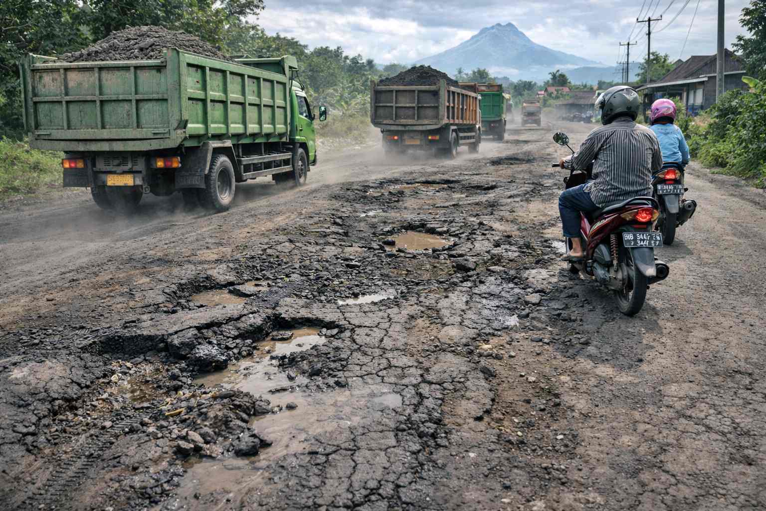 ilustrasi jalan rusak_foto AI