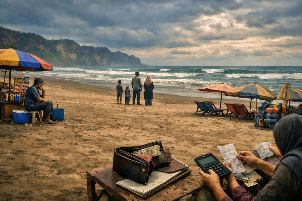 Ilustrasi Pantai Parangtritis Sepi Saat Lebaran