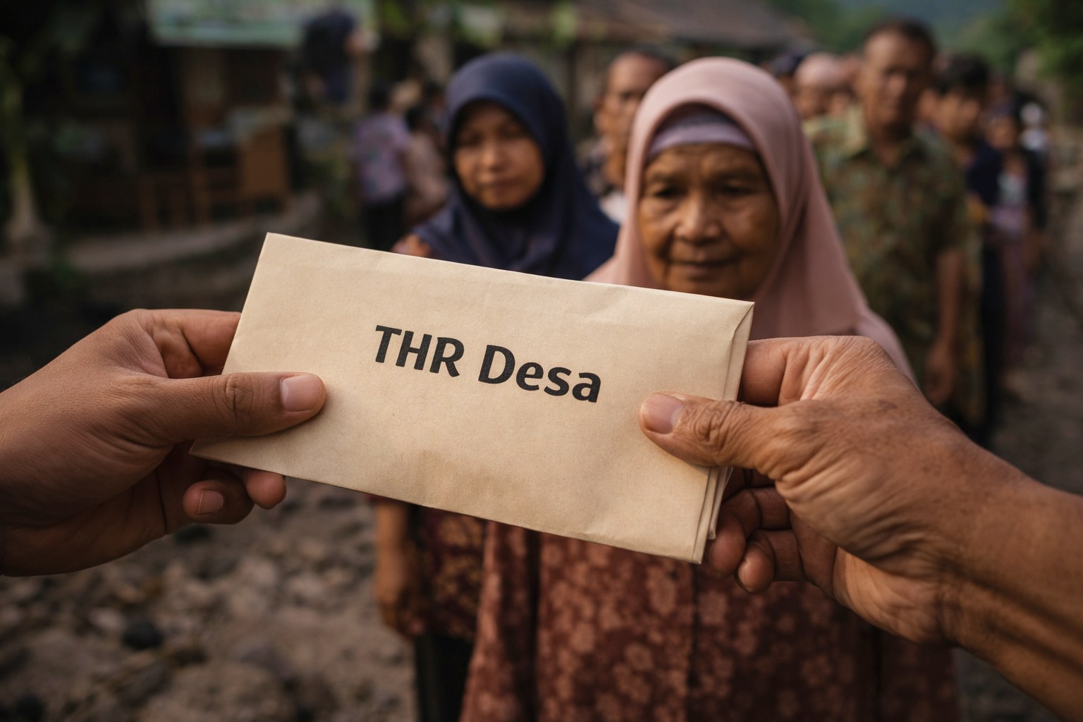 ilustrasi Desa bagi THR ke warga