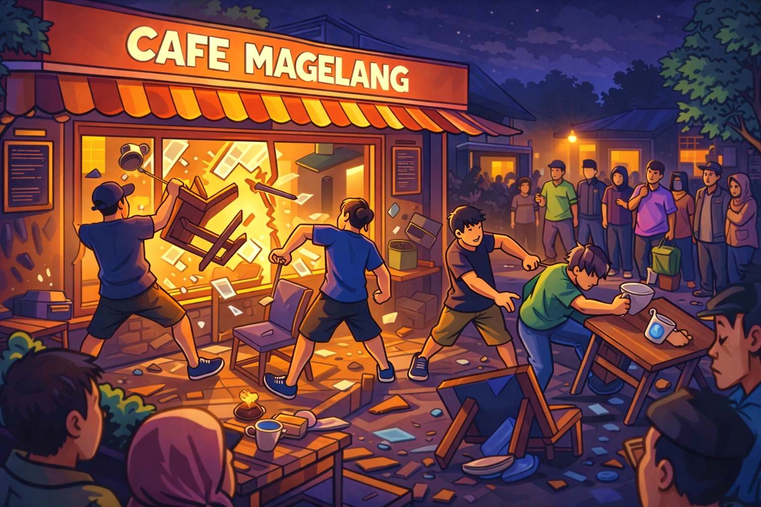 ilustrasi Kafe Mbah Hogen Magelang Dirusak Sekelompok Remaja, Polisi Amankan Dua Pelaku